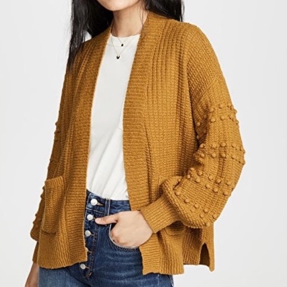 Madewell Sweaters - MADEWELL Bobble Gold Cardigan Sweater Sz L